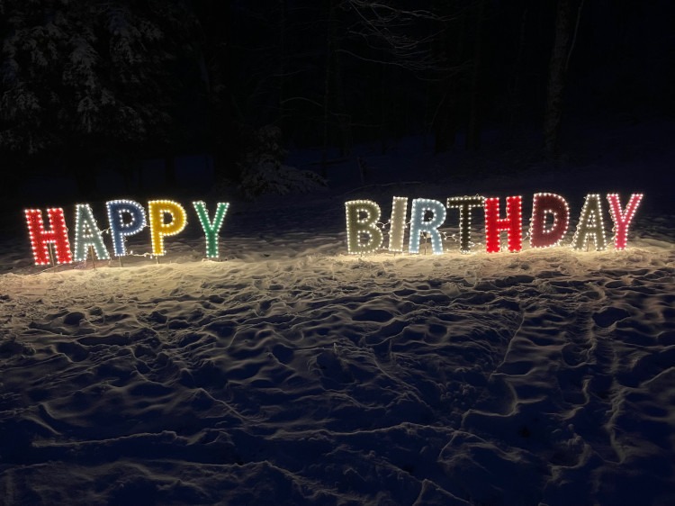 Happy Birthday Lawn Sign Light Up